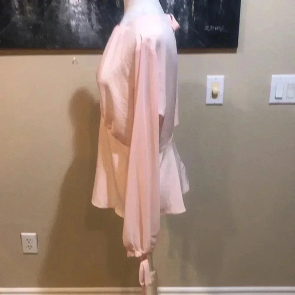 TopShop Chiffon SheerTie Long Sleeves and Open Back with Zipper-Size 10 - Picture 3 of 11